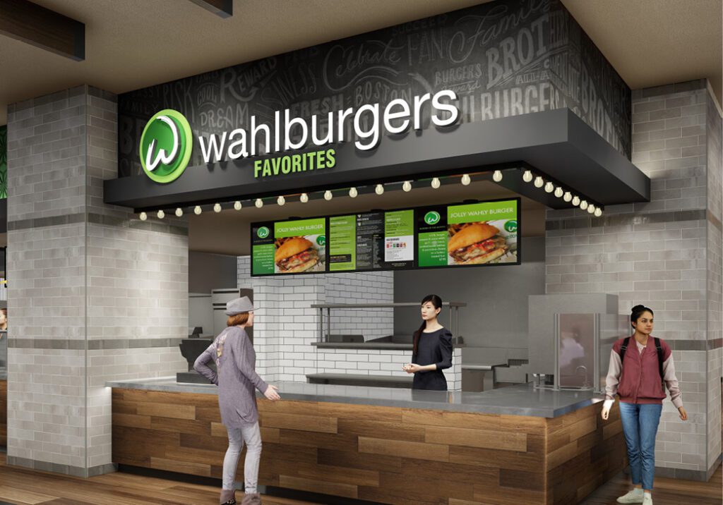 A 3D rendering of Wahlburgers at Inn of the Mountain Gods.