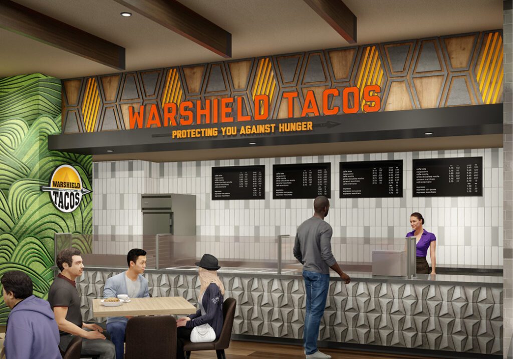 A 3D rendering of Warshield Tacos at Inn of the Mountain Gods.