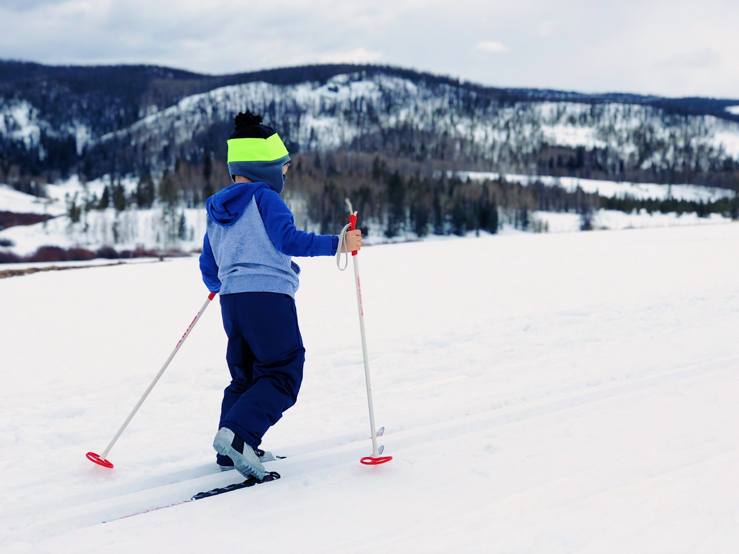 Child skiing at Ski Apache in New Mexico.